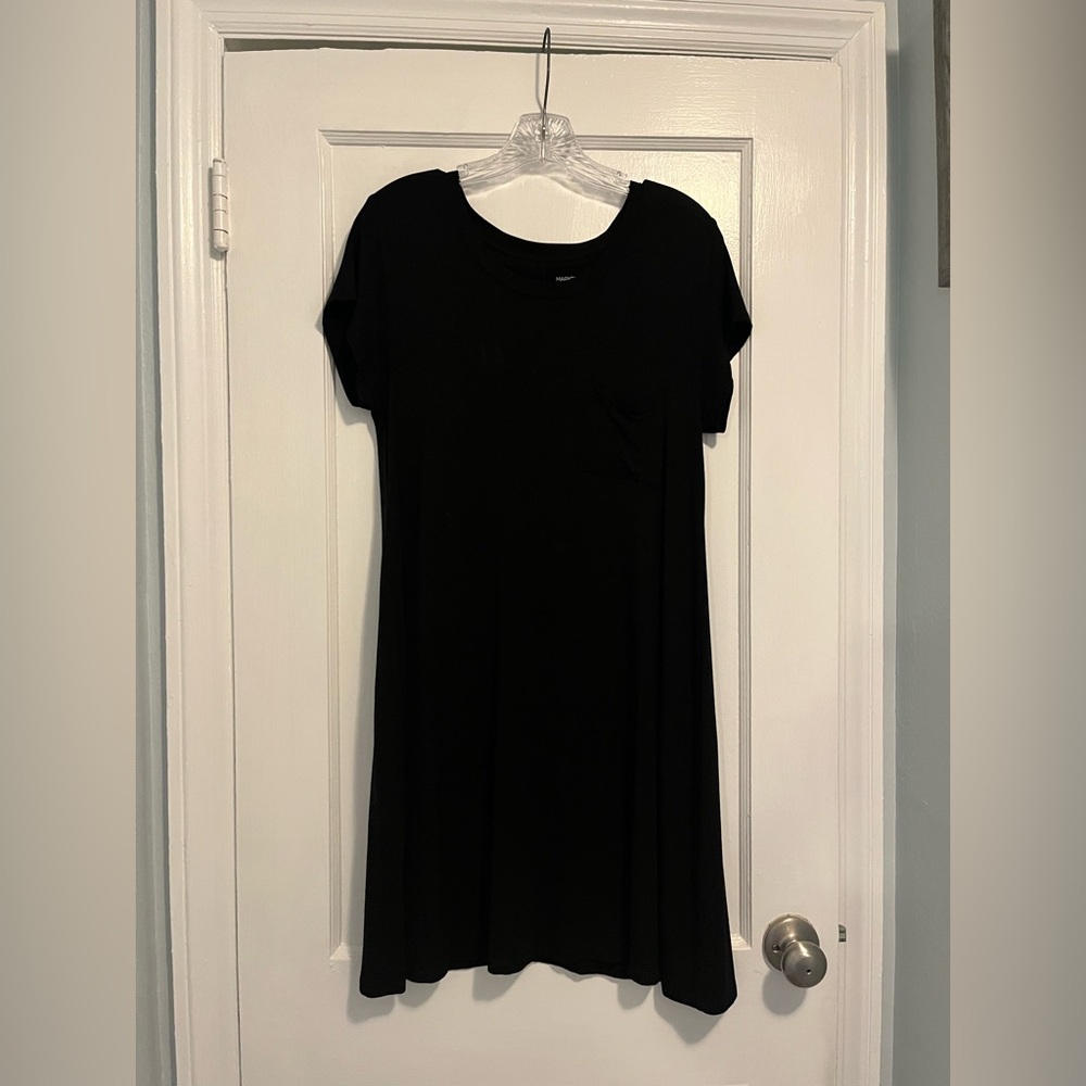 Market & Spruce Black Sheath Mini Dress Crew Neck
